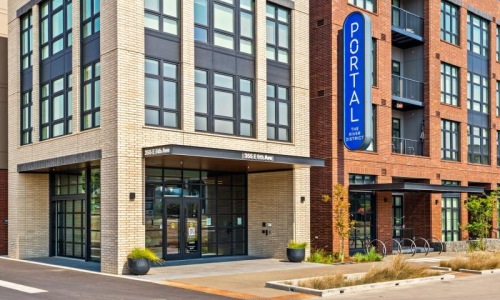 a building with a sign on it