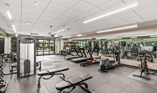 a gym with exercise equipment